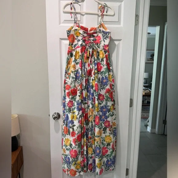 Show Me Your Mumu Juliet Maxi in Charm Peony White Taffeta size Large - Picture 9 of 14